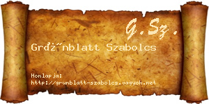 Grünblatt Szabolcs névjegykártya